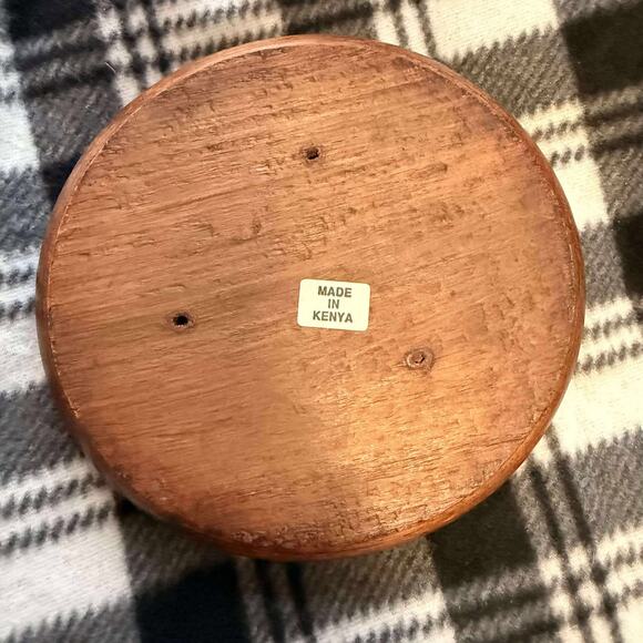 VTG Solitaire Board Game Set Semi-Precious Gemstone Stone Marbles Kenya Wood - Picture 6 of 8